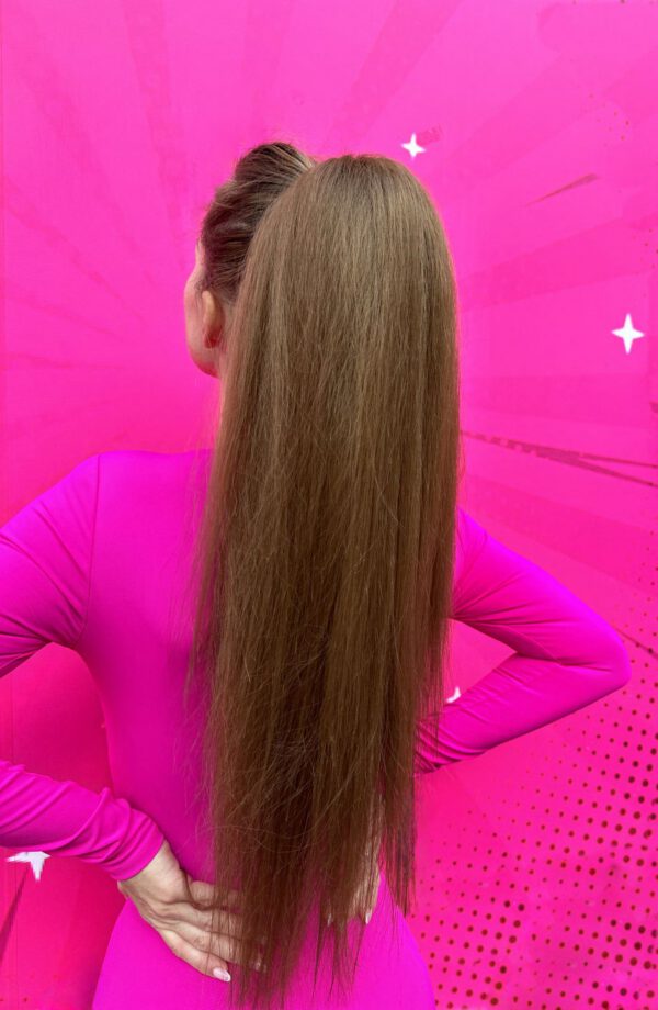 Doczepiany Kucyk Ciemny Blond 70 cm - obrazek 4