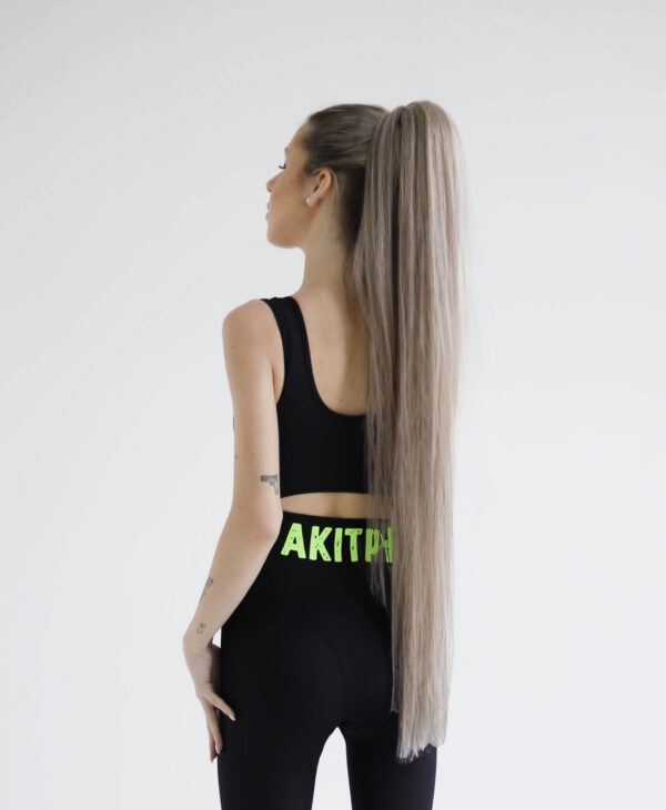 Doczepiany Kitka - Prosty Kucyk Popielaty Blond 90cm - obrazek 4