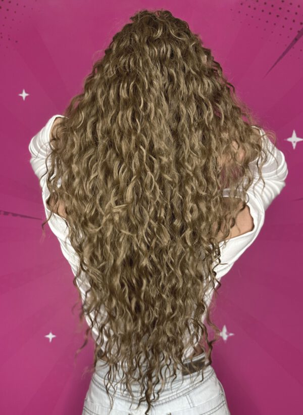Doczepiany Kucyk - Kitka Małe Fale Ciemny Blond 70 cm - obrazek 3