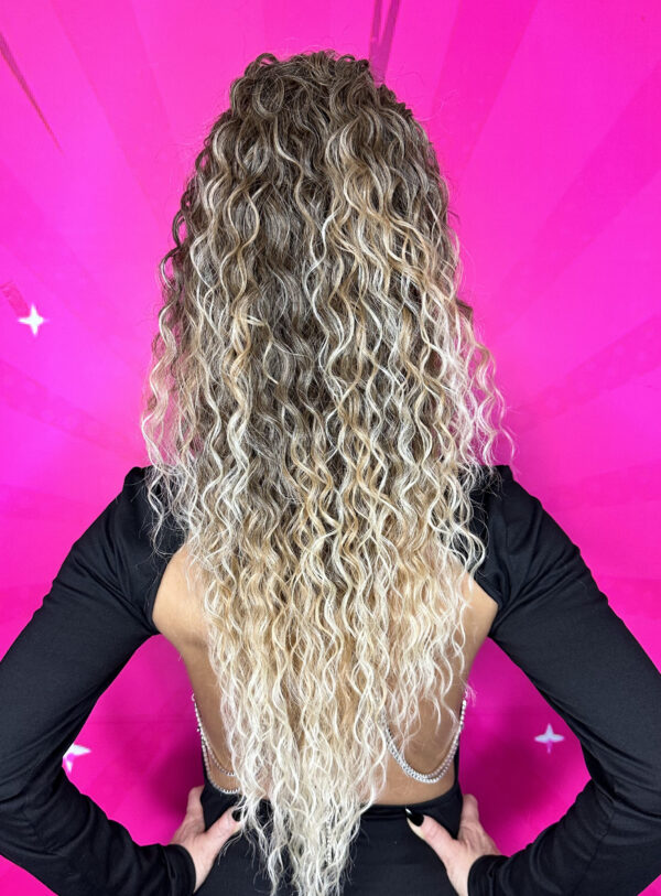 Doczepiany Kucyk - Kitka Małe Fale Ciemny Blond Ombre - obrazek 2