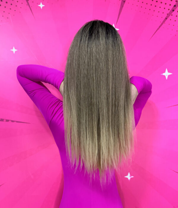 Doczepiany Kucyk YAKI- Kitka Ciemny Blond Ombre 55cm - obrazek 6