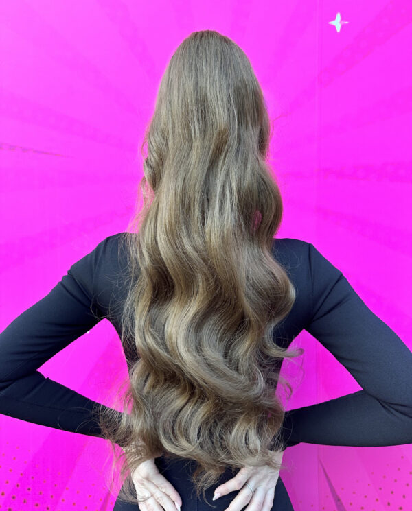 Doczepiany Kucyk - Kitka Luźne Fale Ciemny Blond 70cm - obrazek 4