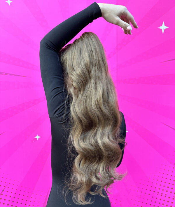Doczepiany Kucyk - Kitka Luźne Fale Ciemny Blond 70cm - obrazek 3