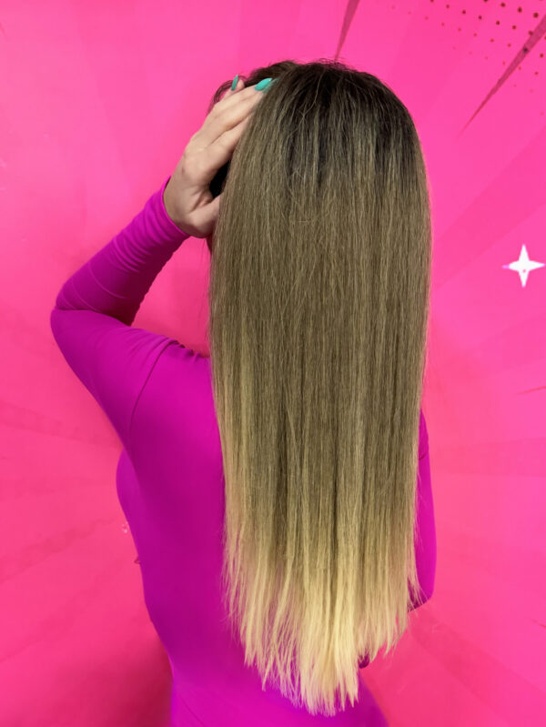 Doczepiany Kucyk YAKI- Kitka Ciemny Blond Ombre 55cm - obrazek 5