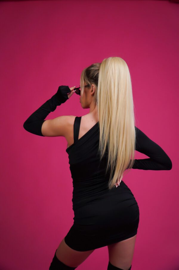 Doczepiany Kucyk Jasny Blond - 70cm - obrazek 4
