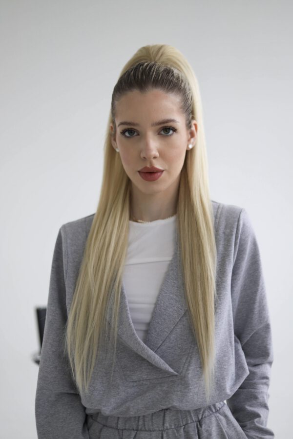 Doczepiany Kucyk Jasny Blond - 70cm - obrazek 6