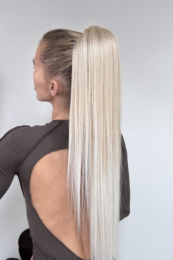 Doczepiany Kucyk Jasny Chłodny Blond Ombre - obrazek 3