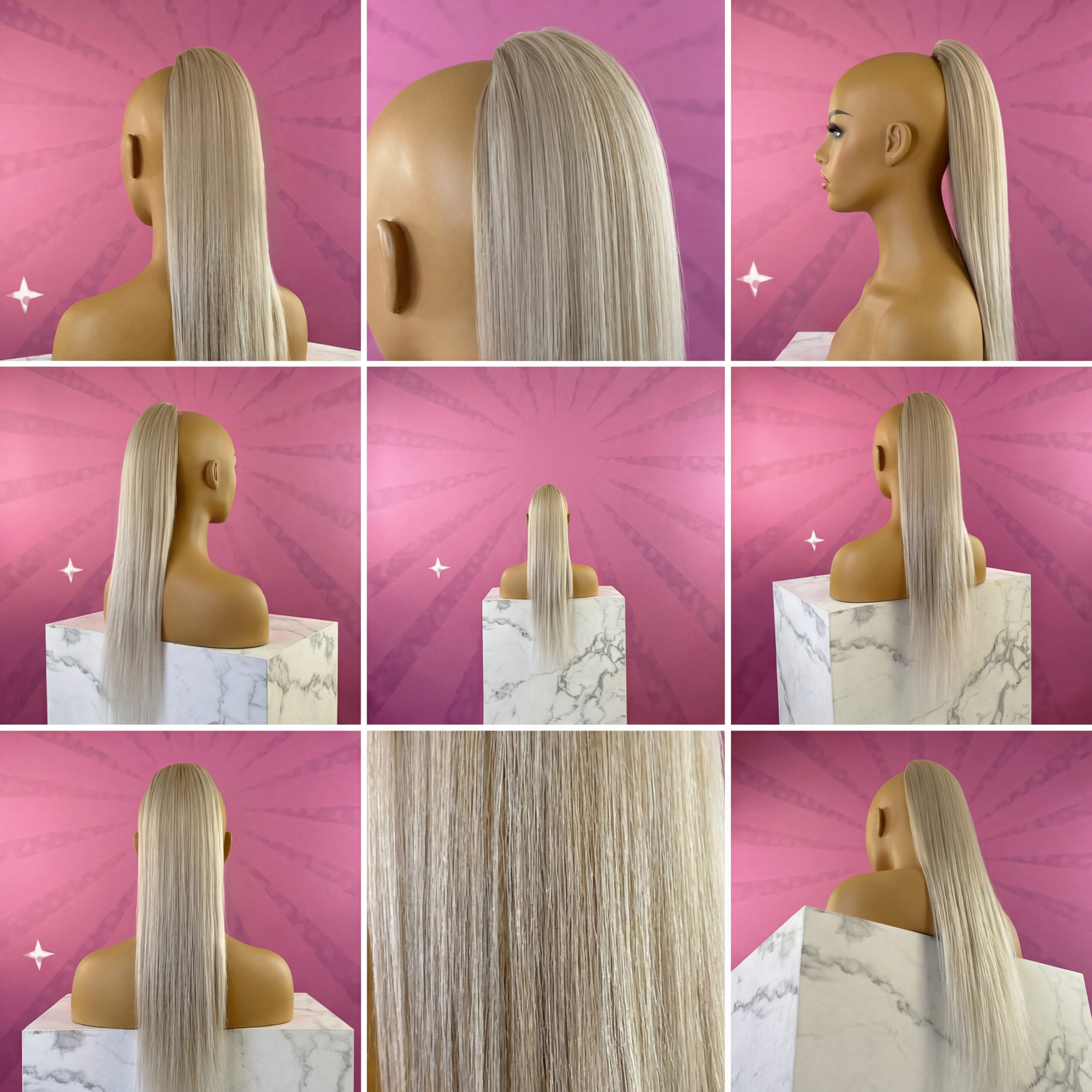 Doczepiany Kucyk Jasny Chłodny Blond Ombre - Image 5