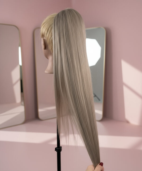 kucyk doczepiany popielaty blond