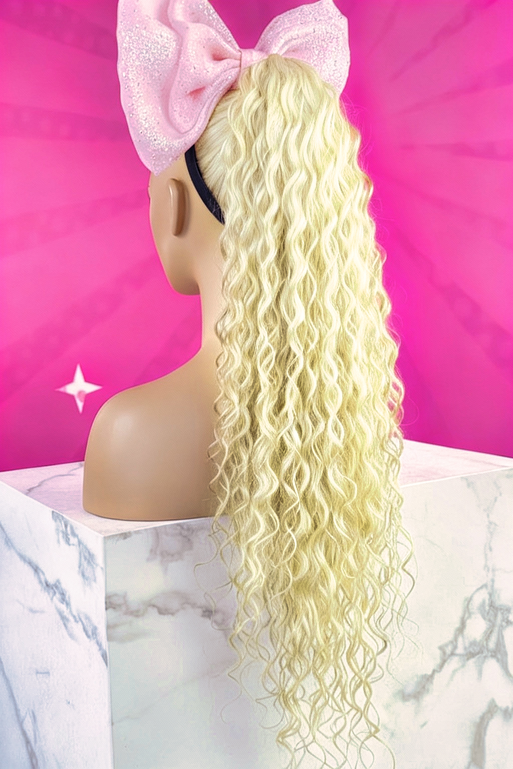 Doczepiany kucyk małę fale bardzo jasny blond
