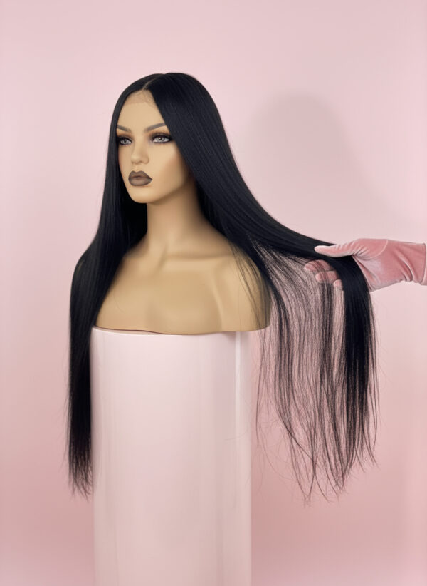 długa czarna peruka lacefront