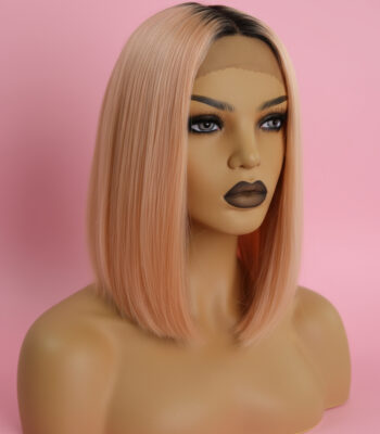 Różowa Peruka Bob Lace front