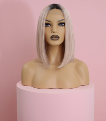 Peruka Lace Front Jasny Pudrowy Różowy Blond