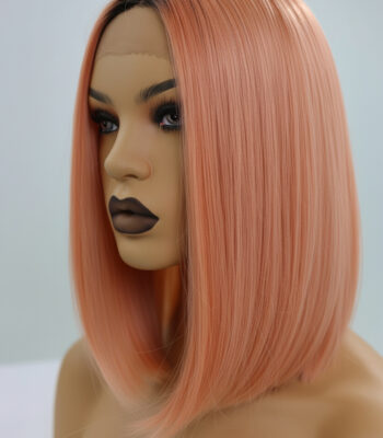 Różowa Peruka Bob Lace Front