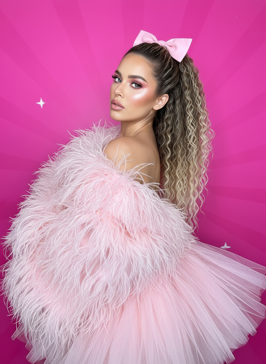 Doczepiany Kucyk Małe Fale Ciemny Blond Ombre 70cm - obrazek 3