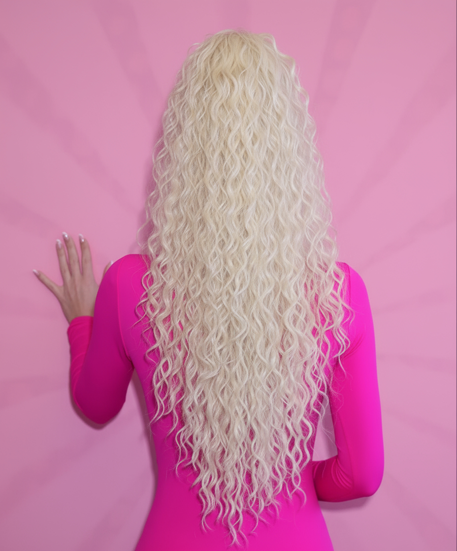 Doczepiany Kucyk Małe Fale Bardzo Jasny Blond - obrazek 4