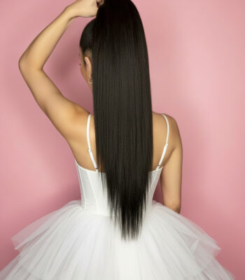 Doczepiany Kucyk Bardzo Ciemny Brąz - 70cm