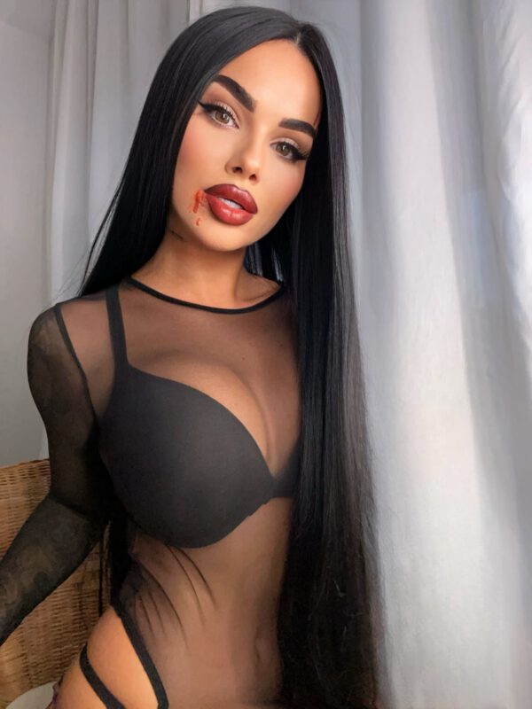 Długa Czarna Peruka Lacefront - POCAHONTAS - obrazek 7