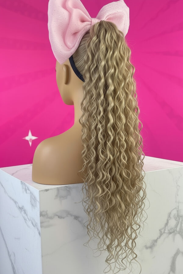 Doczepiany Kucyk Piaskowy Blond - Małe Fale - 50cm - obrazek 5