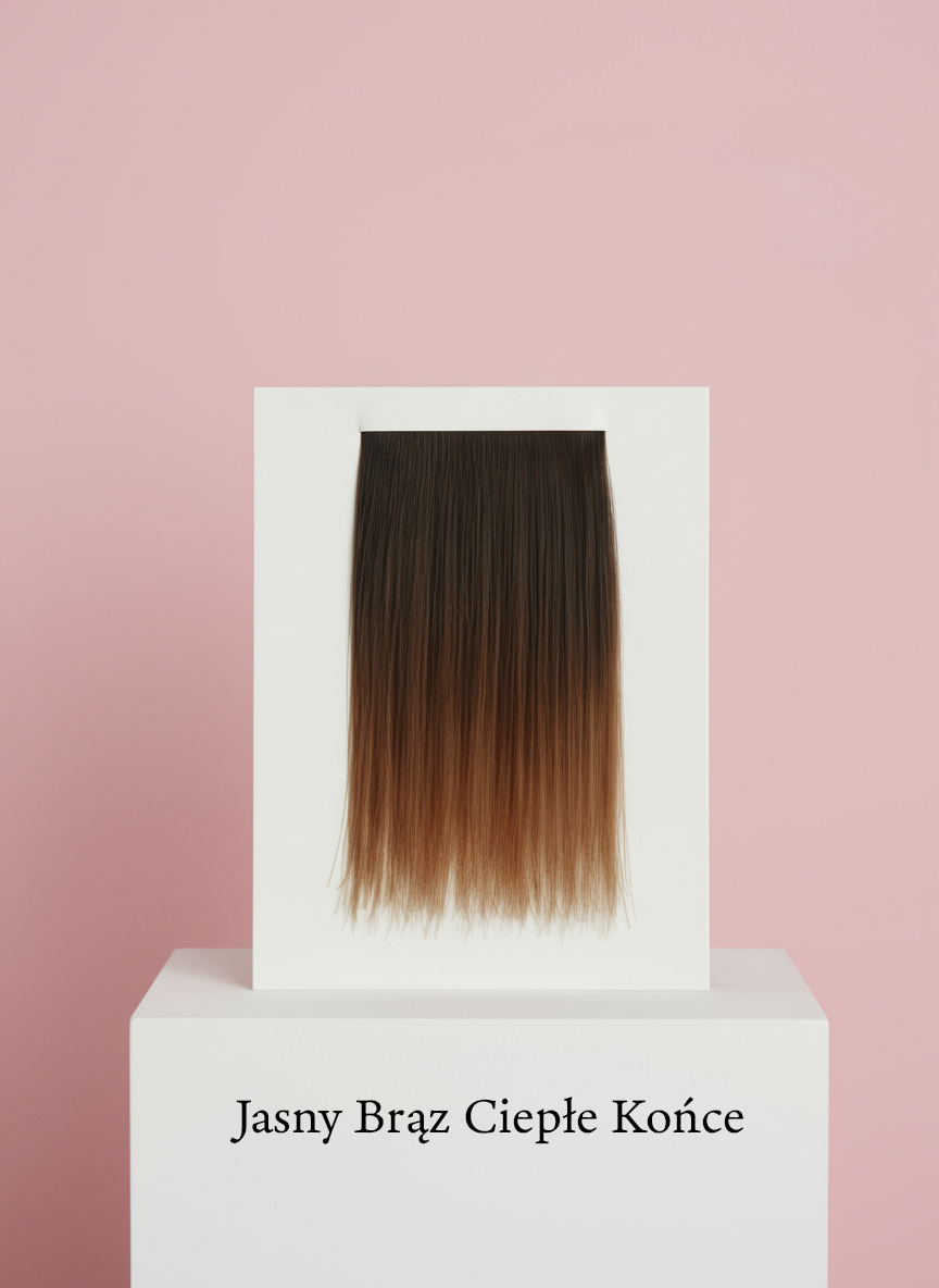 Doczepiany kucyk Jasny Brąz Ciepłe Końce – 50cm - obrazek 6