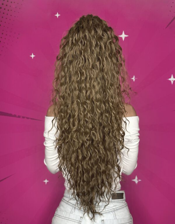 Doczepiany Kucyk - Kitka Małe Fale Ciemny Blond 70 cm - obrazek 2