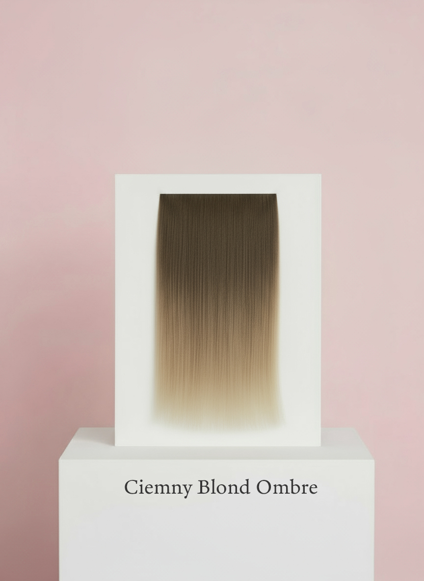Doczepiany Kucyk - Kitka Prosta Ciemny Blond Ombre - 70cm - obrazek 10