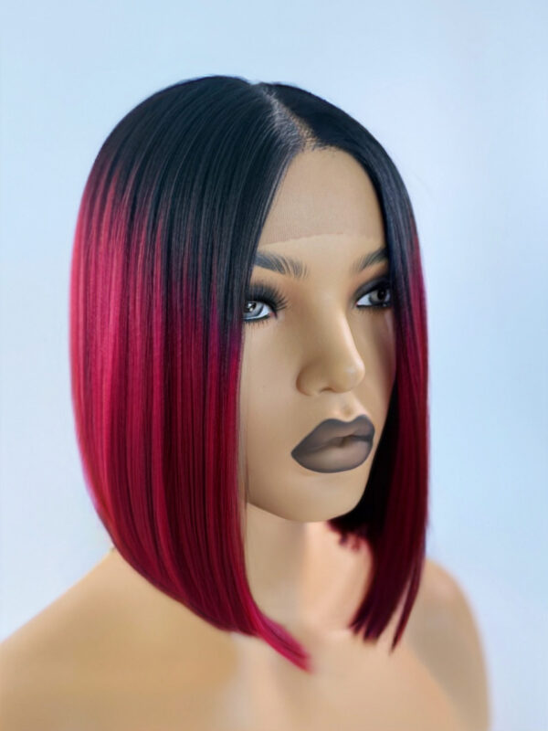 Bordowa Peruka Bob - Lacefront - Aga - obrazek 5