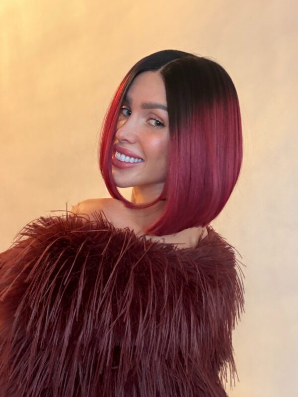 Bordowa Peruka Bob - Lacefront - Aga - obrazek 4