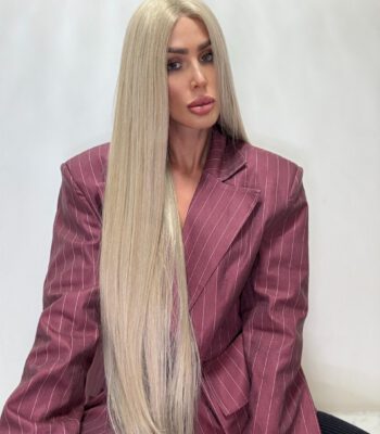 Bardzo długa peruka jasny blond