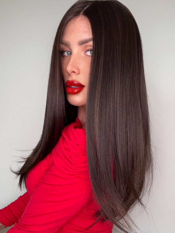 Ciemno Brązowa Peruka Lacefront - Kasandra - obrazek 3
