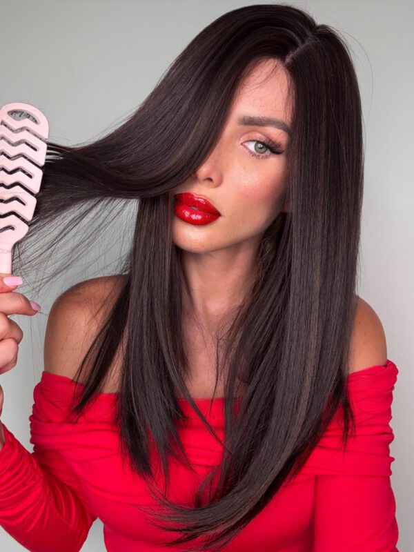 brązowa peruka lacefront