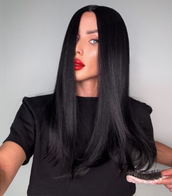 czarna peruka lacefront