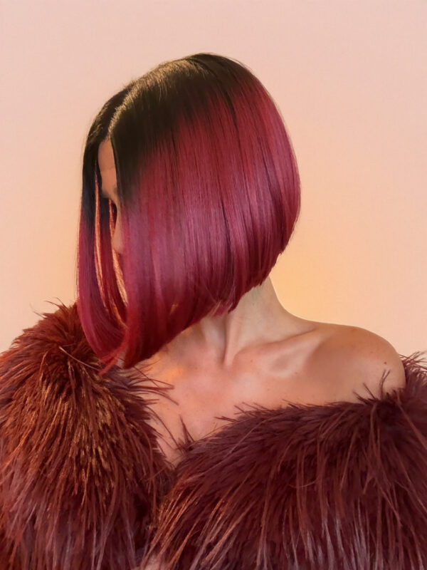 Bordowa Peruka Bob - Lacefront - Aga - obrazek 3
