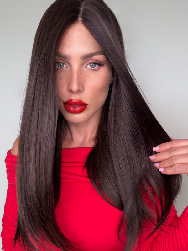 Ciemno Brązowa Peruka Lacefront - Kasandra - obrazek 2