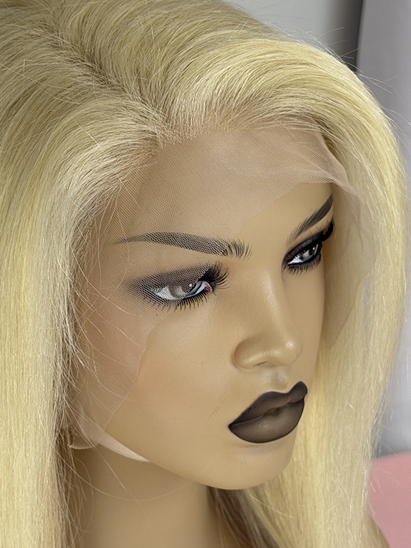 Długa Peruka Blond z Włosów Naturalnych - Luna - obrazek 7