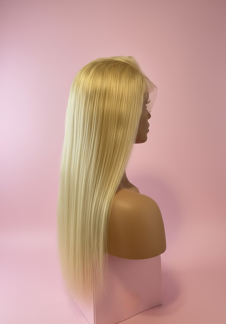 Długa Peruka Blond z Włosów Naturalnych - Luna - obrazek 10