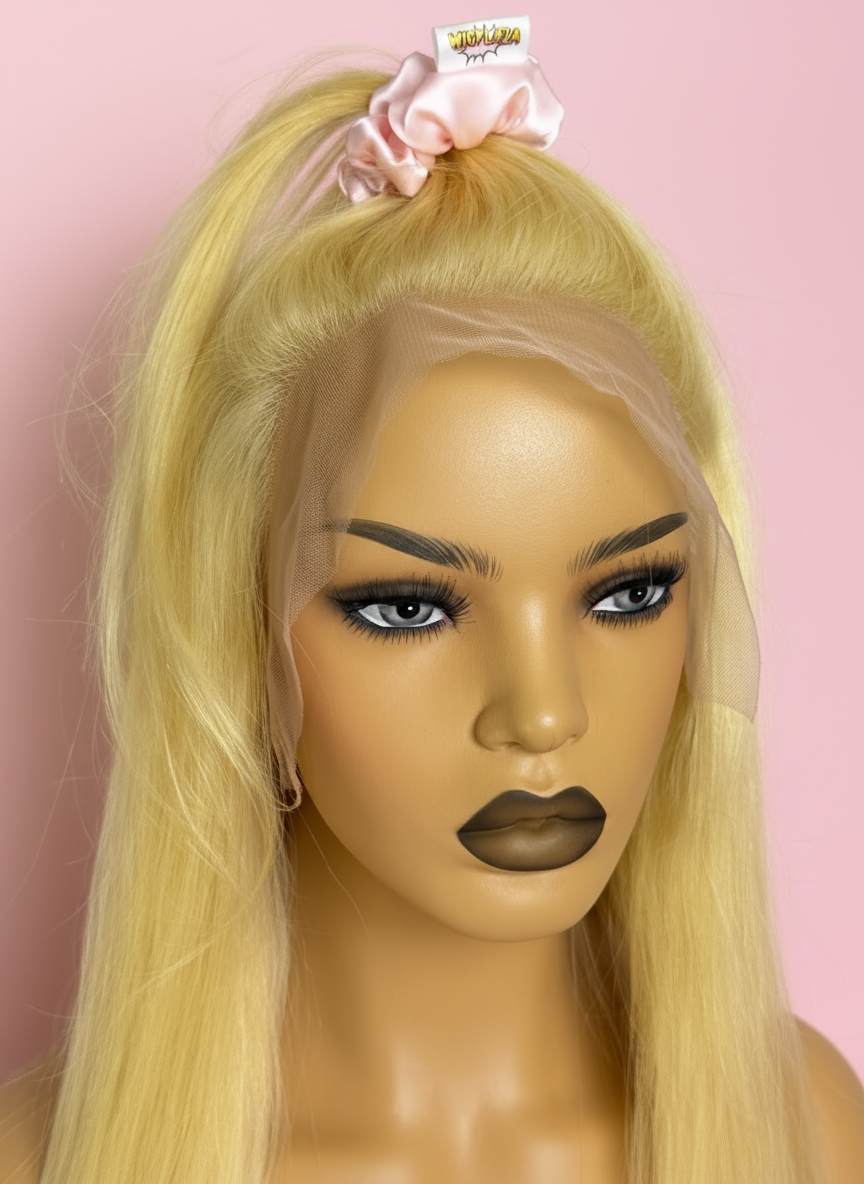 Długa Peruka Blond z Włosów Naturalnych - Luna - obrazek 4