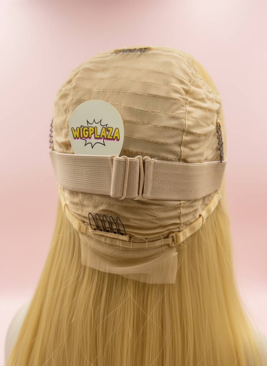 Długa Peruka Blond z Włosów Naturalnych - Luna - obrazek 13