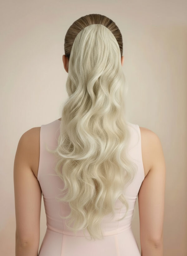 doczepiany kucyk platynowy blond