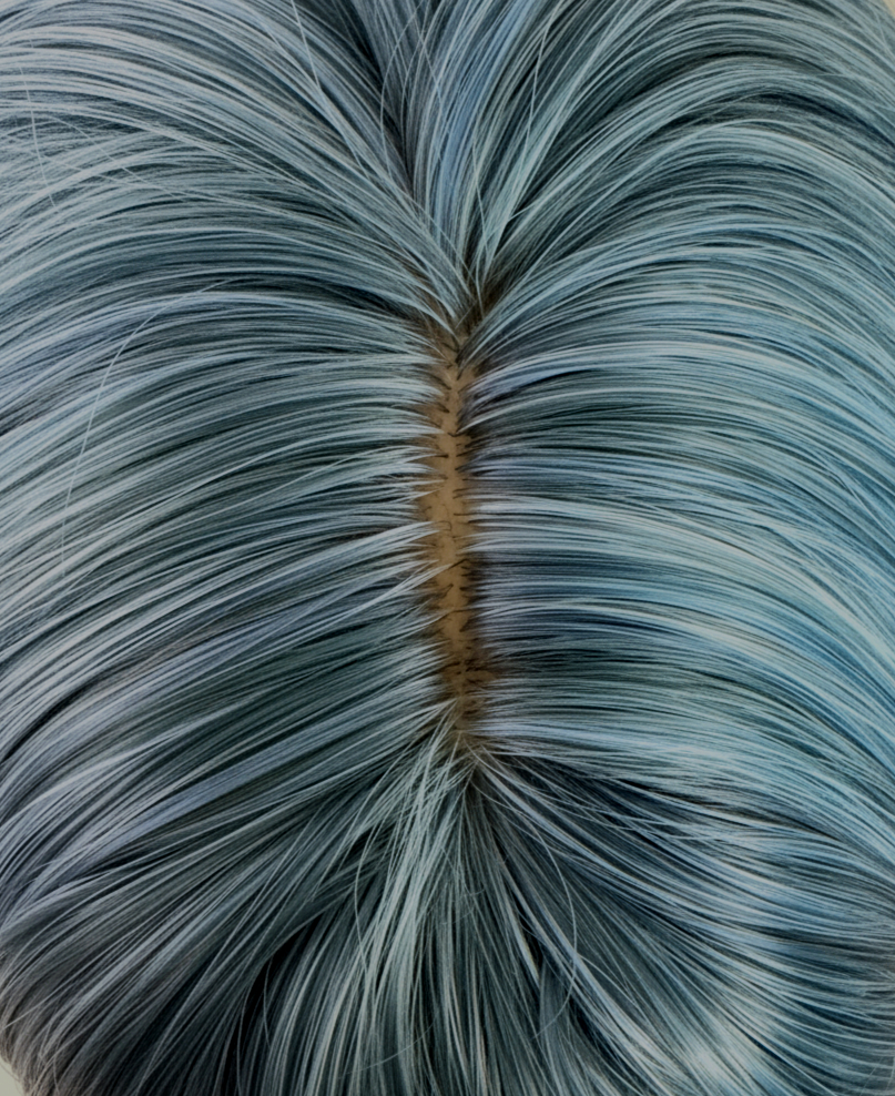 Niebieska Peruka z Grzywką - Blue - obrazek 9