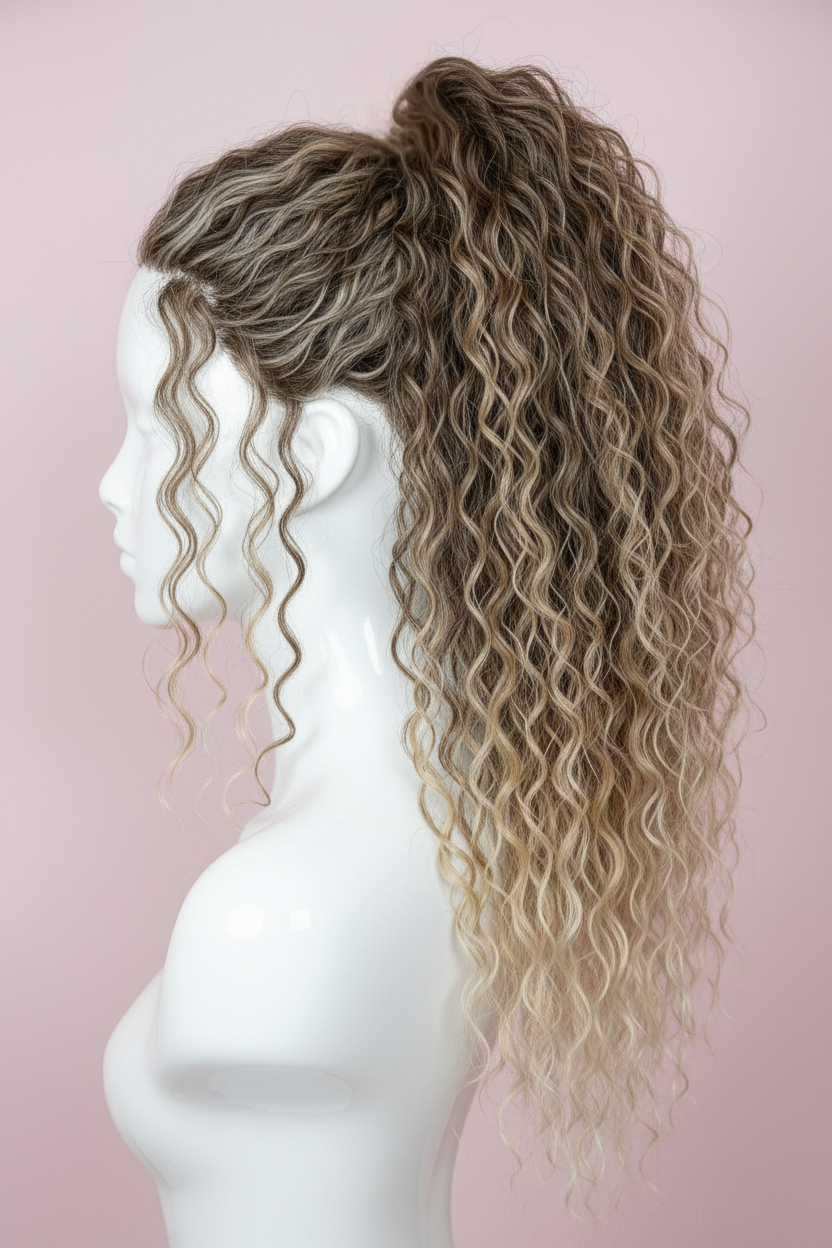 Kucyk Małe Fale Ciemny Blond Ombre