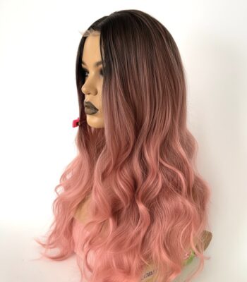 Peruka Różowe Fale Ombre