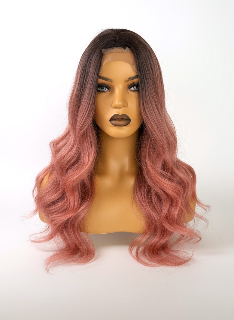 Peruka Różowe Fale Ombre