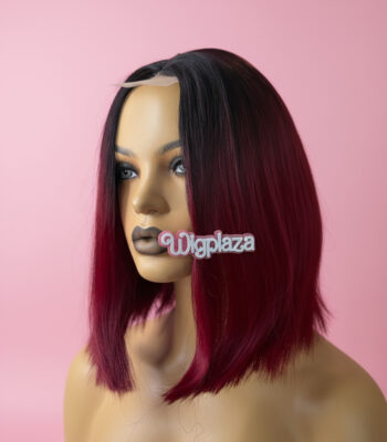 peruka czarno bordowy bob