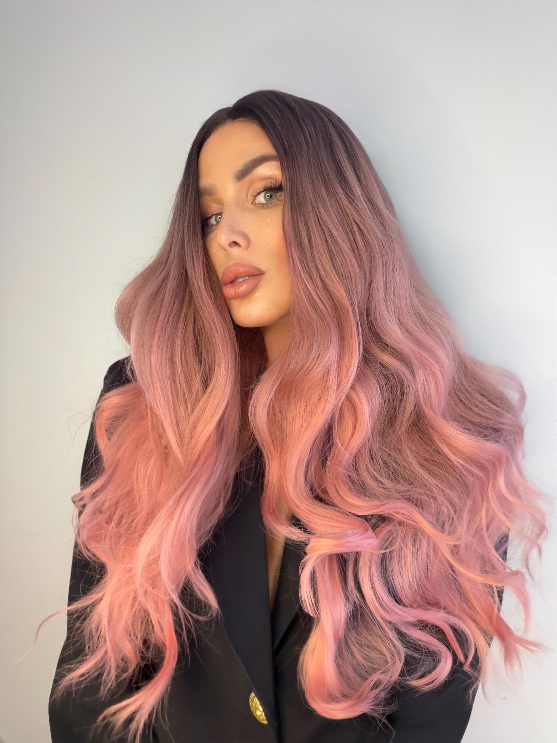 Peruka Różowe Fale Ombre - Róża - obrazek 7