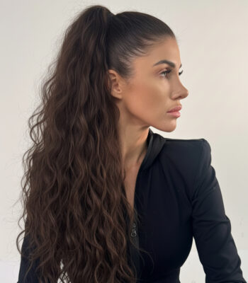 Doczepiany Kucyk Brąz Fale - 65cm