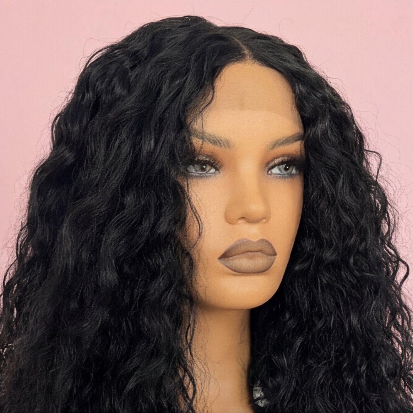 kręcona peruka czarna