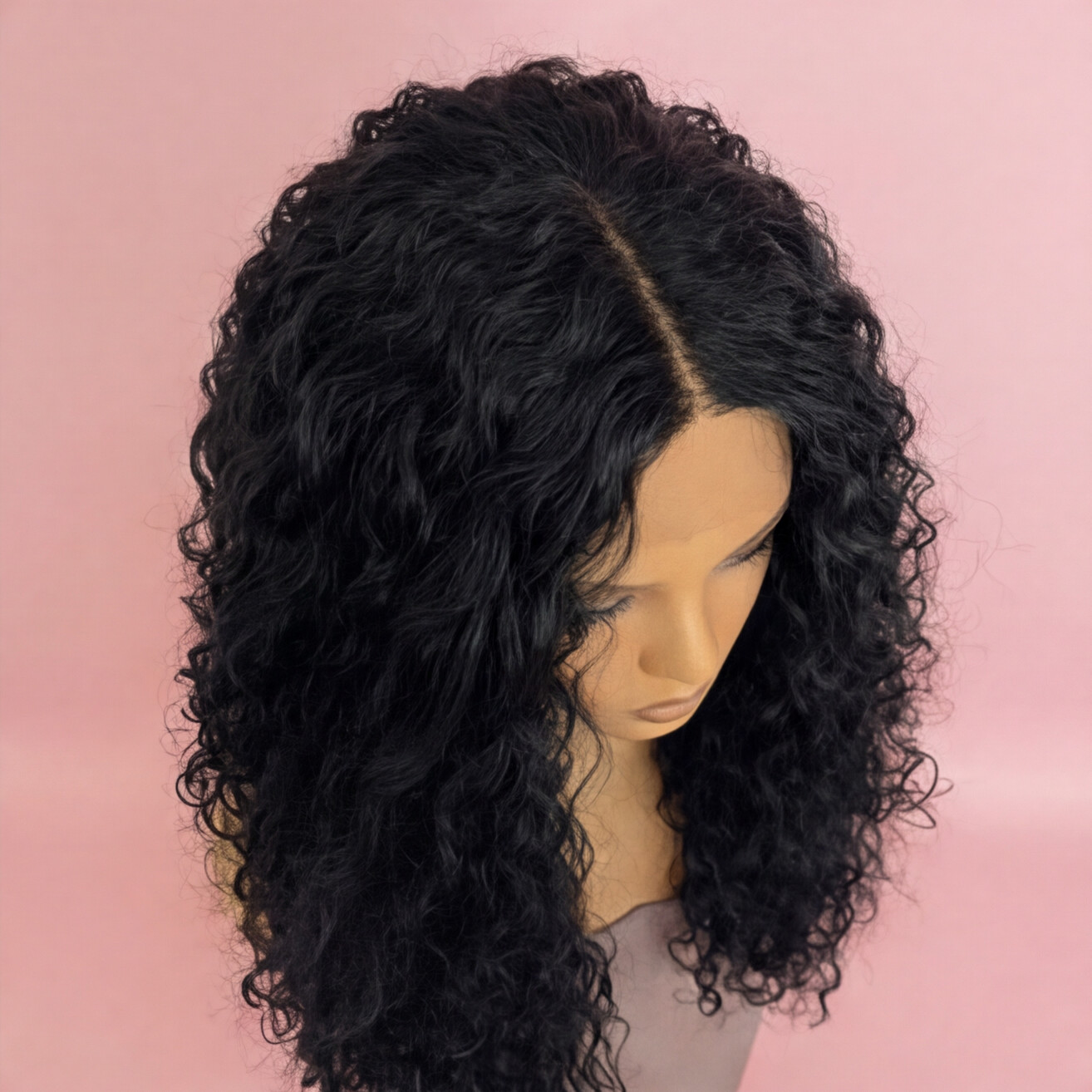 peruka czarne spiralne loki