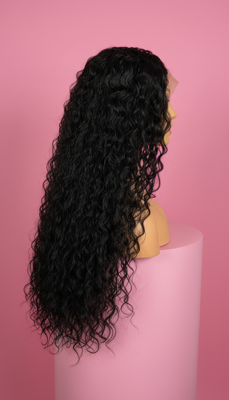 czarna peruka mocny skręt